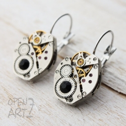 Steampunk обеци с кристали Swarovski 162 Steampunk обеци с кристали Swarovski 162